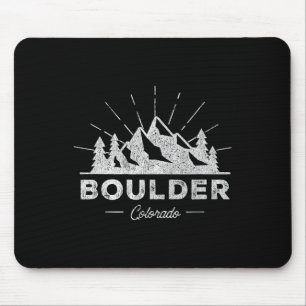 Boulder Colorado Co T Shirt Vintage Hiking Retro T Mouse Pad