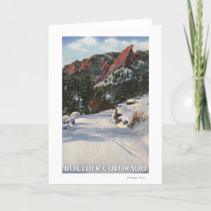 Boulder, Colorado - Flatirons in Winter Card