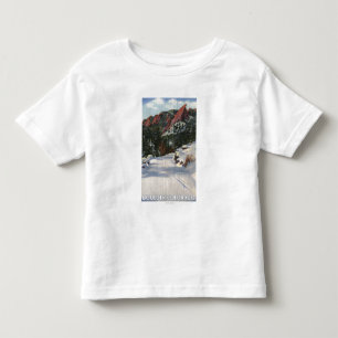 Boulder, Colorado - Flatirons in Winter Toddler T-Shirt