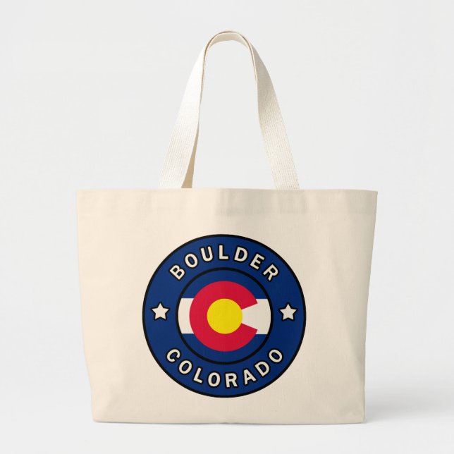 Boulder Colorado Large Tote Bag (Front)