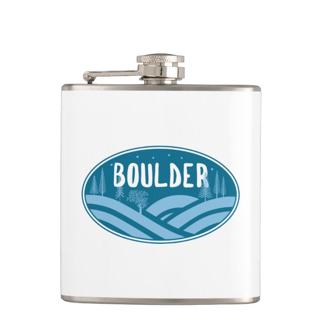 Boulder Colorado Outdoors Hip Flask (Front)