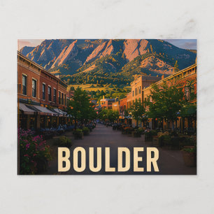Boulder Colorado Rocky Mountain Town Travel Postcard