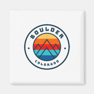 Boulder Colorado Skiing Snowboarding Family Ski Tr Magnet