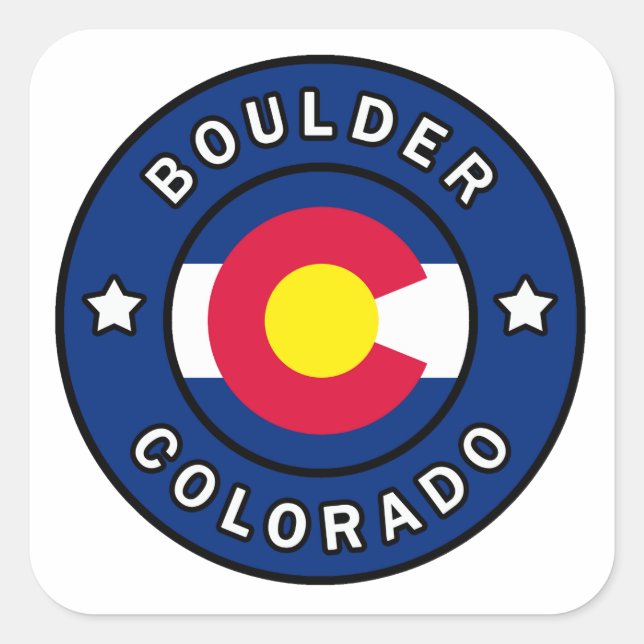 Boulder Colorado Square Sticker (Front)