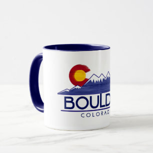 Boulder Colorado wood mountains mug