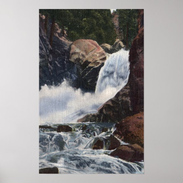 Boulder Falls in Boulder Canyon, Colorado View Poster (Front)