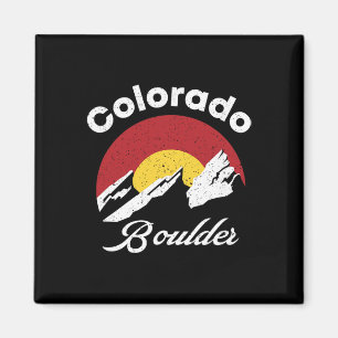 Boulder Flatirons Colorado Flag Climbing Biking Hi Magnet