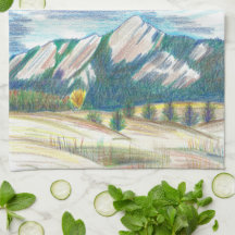 Boulder Flatirons Summer-into-Fall Kitchen Towel