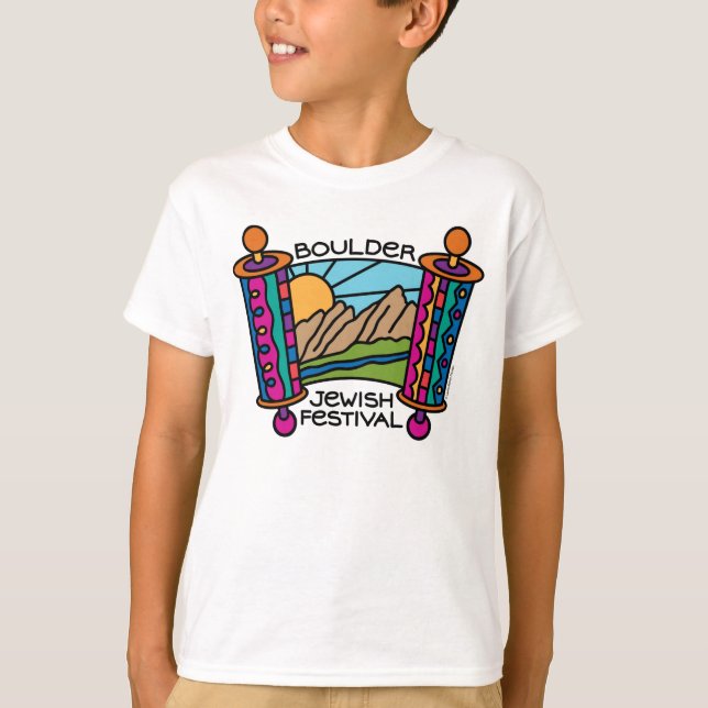 Boulder Jewish Festival Classic logo Kid's Tee (Front)