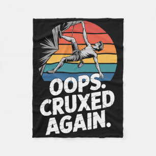 Boulder Oops Cruxed Again Funny Rock Climbing Fleece Blanket