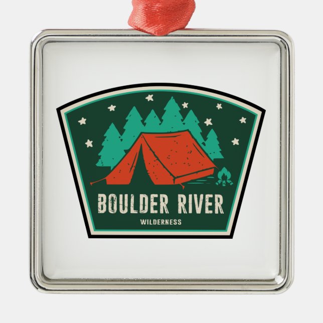 Boulder River Wilderness Camping Metal Ornament (Front)