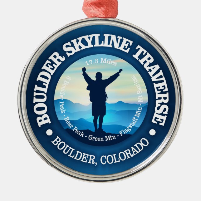 Boulder Skyline Traverse (V) Metal Ornament (Front)
