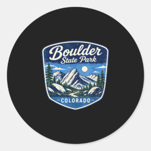 Boulder state park colorado mountain nature classic round sticker