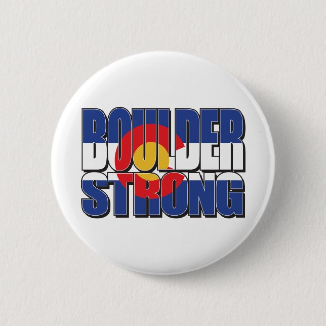 Boulder-Strong 6 Cm Round Badge (Front)