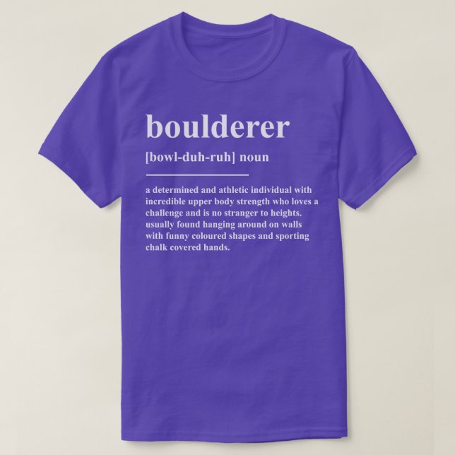 Boulderer Definition T-Shirt (Design Front)
