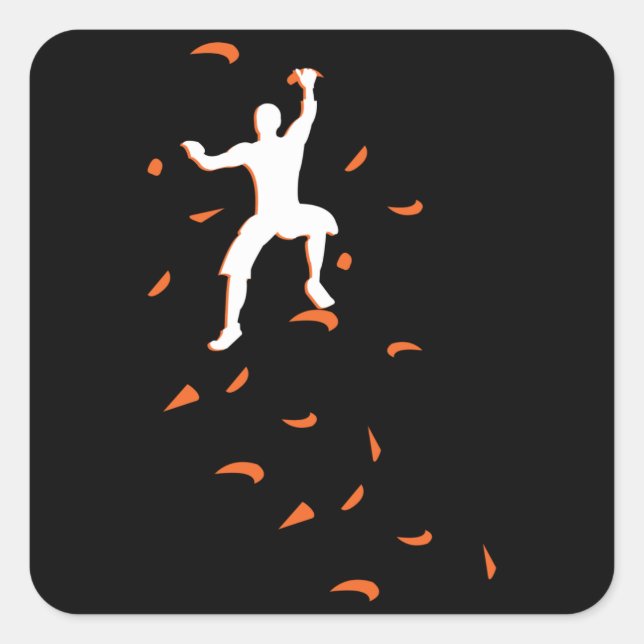 Bouldering Boulder Sport Climbing Wall Square Sticker (Front)
