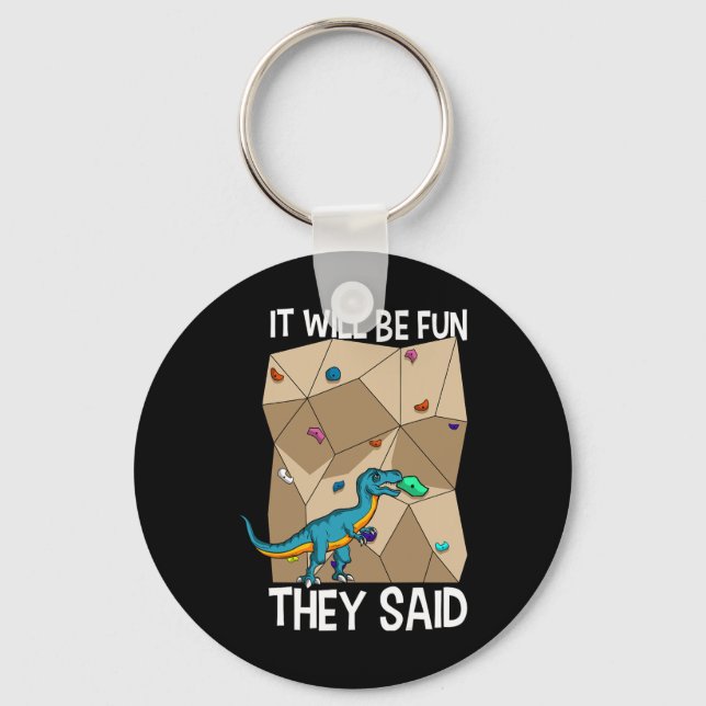Bouldering Climber Boulderer Artificial Dinosaur C Key Ring (Front)