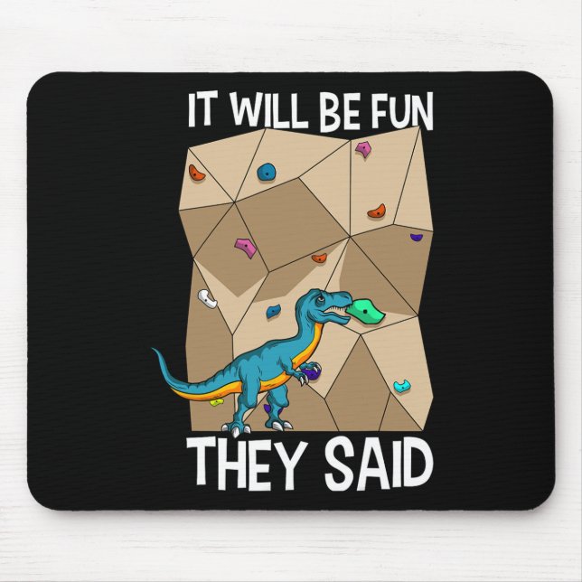 Bouldering Climber Boulderer Artificial Dinosaur C Mouse Pad (Front)