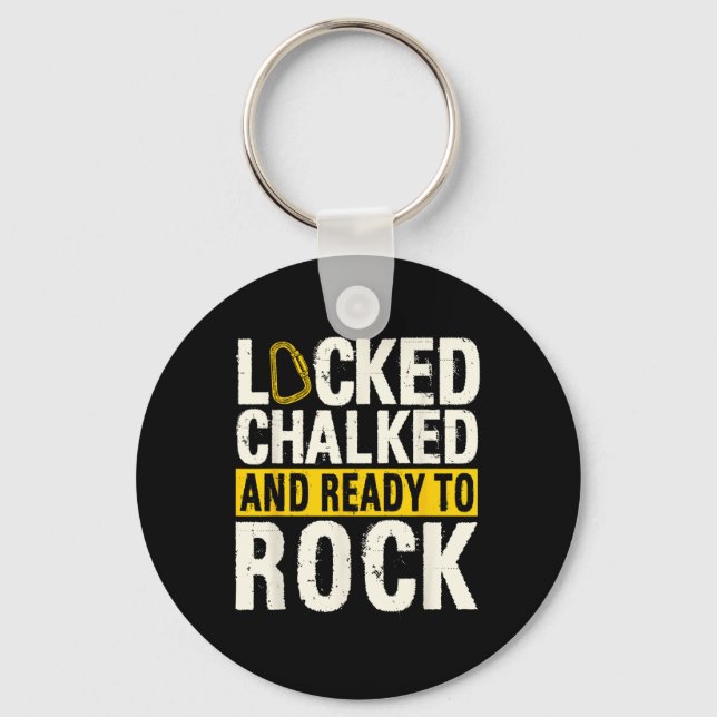 Bouldering Climber Boulderer Artificial Rock Climb Key Ring (Front)