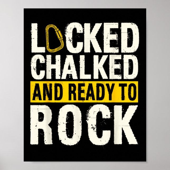 Bouldering Climber Boulderer Artificial Rock Climb Poster (Front)