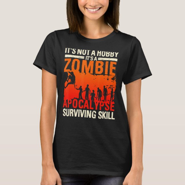 Bouldering Climber Boulderer Zombie Apocalypse Cli T-Shirt (Front)
