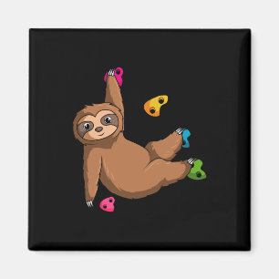 Bouldering Climber Free Climbing Sloth Small Rock Magnet