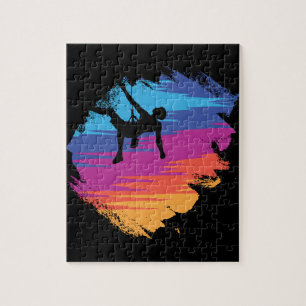 Bouldering - Distressed Retro Rock Climbing Jigsaw Puzzle