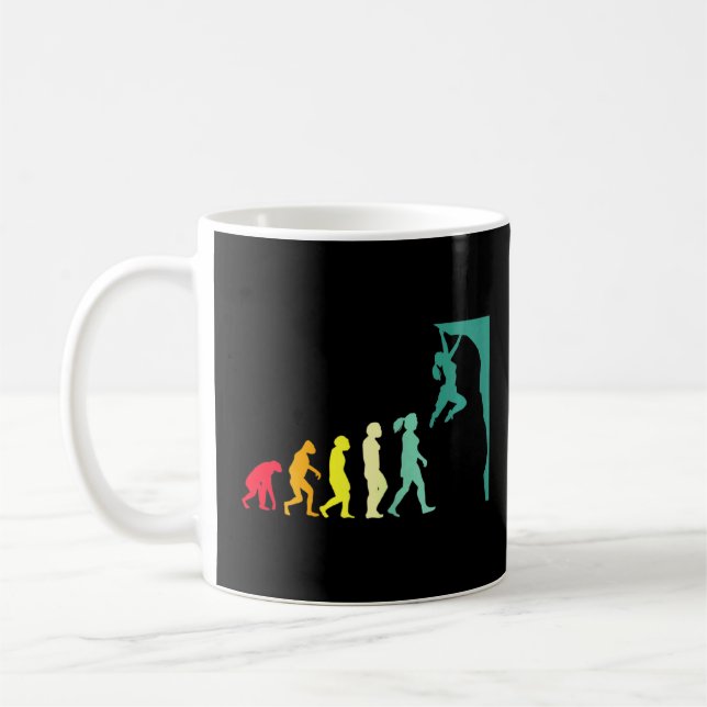 Bouldering Evolution Free Rock Climbing For Female Coffee Mug (Left)