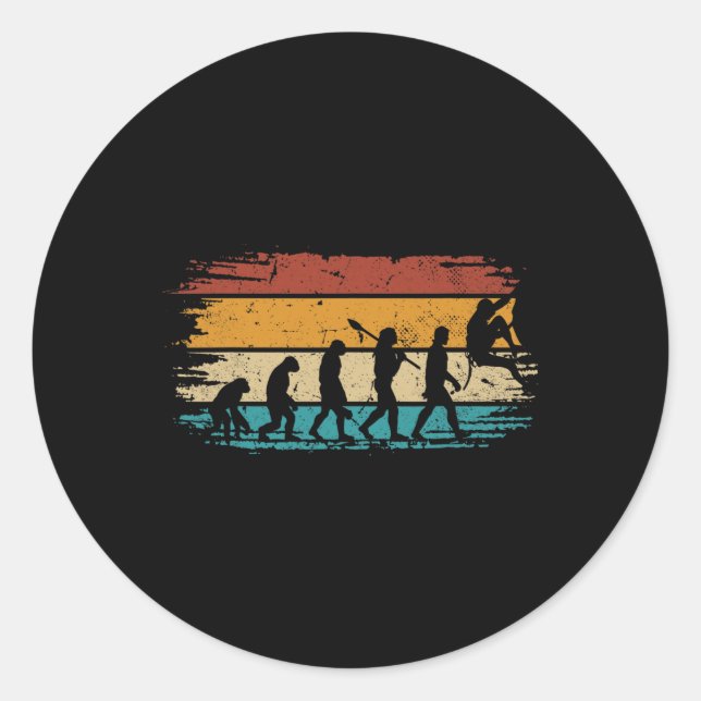 Bouldering Evolution Retro Mountain Climbing Evolu Classic Round Sticker (Front)