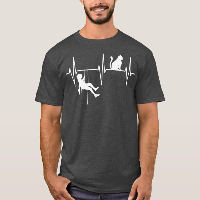 Bouldering  Funny Cat Lover Rock Climbing Free T-Shirt (Front)