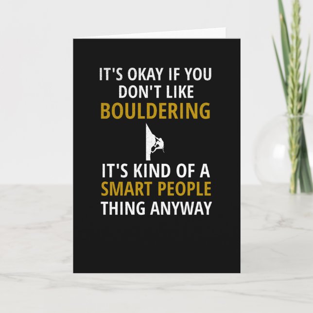 Bouldering Gifts | Boulderer Rock Climbing Boulder Card (Front)
