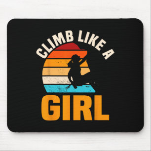 Bouldering Girls Retro Vintage Climber Boulderer C Mouse Pad