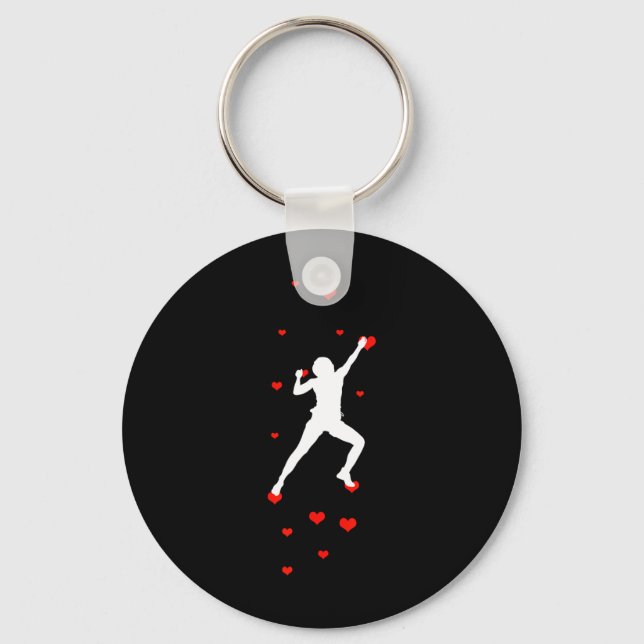 Bouldering Hearts Climber Boulderer Artificial Roc Key Ring (Front)