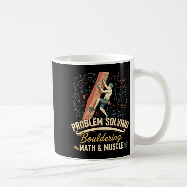 Bouldering Math &amp; Muscle Problem Solving Climb Coffee Mug (Right)