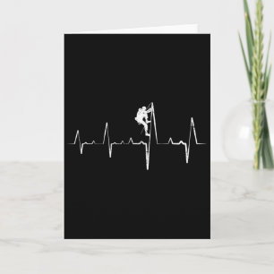 Bouldering Mountain Climbing Heartbeat Card