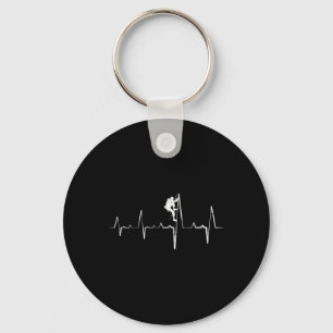 Bouldering Mountain Climbing Heartbeat  Key Ring