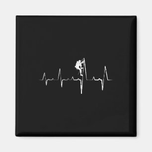 Bouldering Mountain Climbing Heartbeat  Magnet