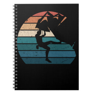 Bouldering Retro Mountain Rock Climbing Notebook