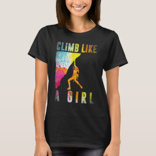 Bouldering Rock Climber Women Girls Kids Rock Clim T-Shirt