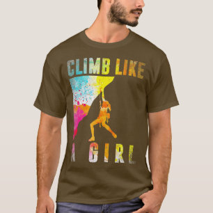 Bouldering Rock Climber Women Girls Kids Rock Clim T-Shirt