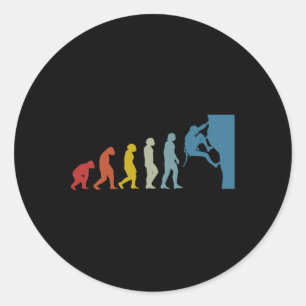 Bouldering Rock Climbing Evolution Dad Classic Round Sticker
