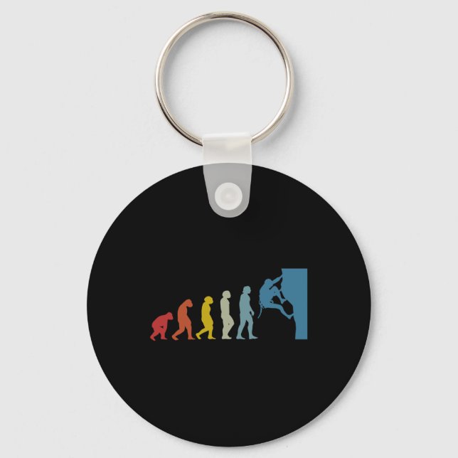 Bouldering Rock Climbing Evolution Dad  Key Ring (Front)