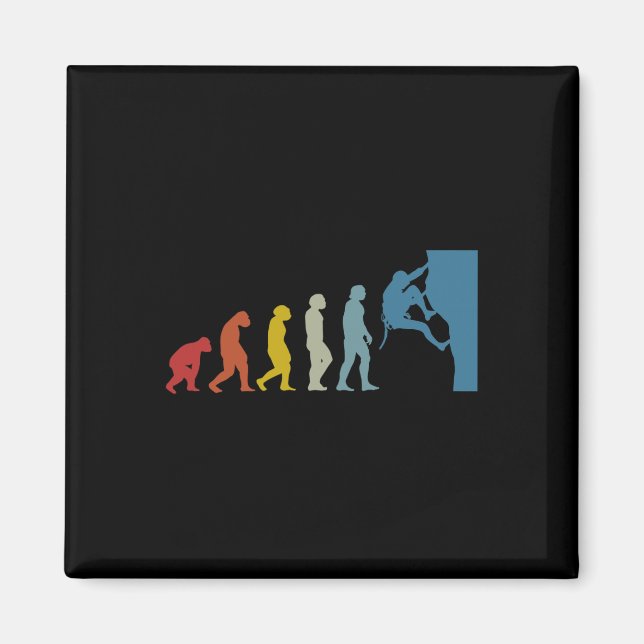 Bouldering Rock Climbing Evolution Dad  Magnet (Front)