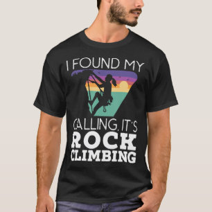 Bouldering Rock Climbing Girl Adventure Hiking T-Shirt