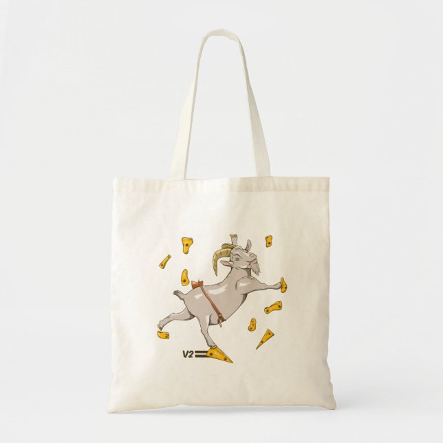 Bouldering rock climbing goat tote bag (Front)