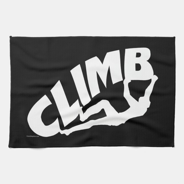 Bouldering Rock Climbing Tea Towel (Horizontal)