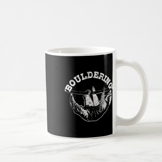Bouldering Sloth Funny Climbing Climber Boulderer  Coffee Mug (Right)