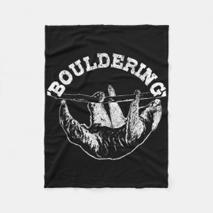Bouldering Sloth Funny Climbing Climber Boulderer Fleece Blanket