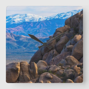 Boulders and Mountains Square Wall Clock