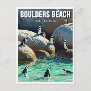 Boulders Beach Penguins South Africa Travel Postcard